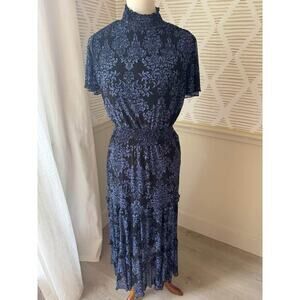 Stella & Julie Women’s Size 14 Large Smocked Mock Neck Maxi Dress